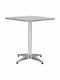 Garden Table for Small Outdoor Spaces Aluminum Silver 60x60x70cm