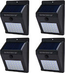 Hoppline Set Wall Mounted Solar Lights 0.55W Cold White with Photocell IP64 4pcs