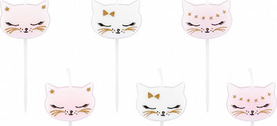 Kitty-shaped candles, 6pcs.