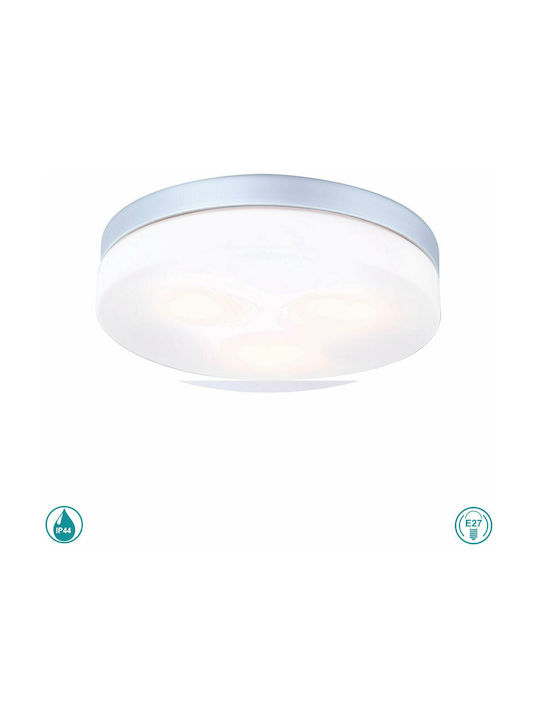 Globo Lighting Vranos Πλαφονιέρα Οροφής Εξωτερικού Χώρου E27 σε Ασημί Χρώμα 32113