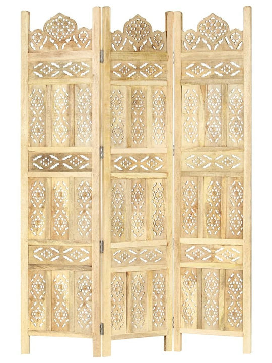 vidaXL Decorative Room Divider Wooden with 3 Panels 120x165cm