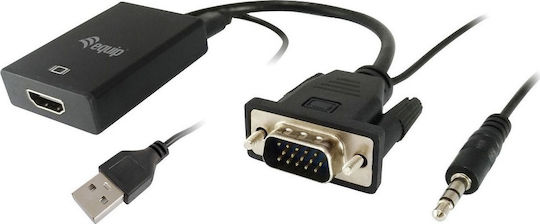 Equip Μετατροπέας 3.5mm / VGA male σε HDMI female (119038)