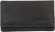 Mario Rossi Tobacco Pouch Made of Black Artificial Leather Handmade with Magnetic Closure 15.5x8.5cm
