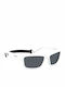 Polaroid Men's Sunglasses with White Plastic Frame and Black Polarized Lens PLD7031/S 6HT/C3