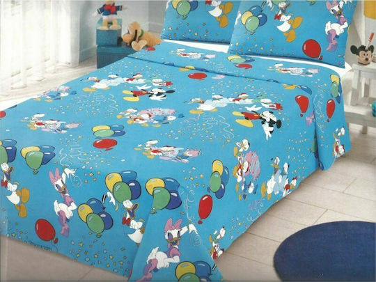 Kids Duvet Single Mickey Friends Light Blue 160x240cm Kids Duvet Single Mickey Friends Light Blue 160x240cm