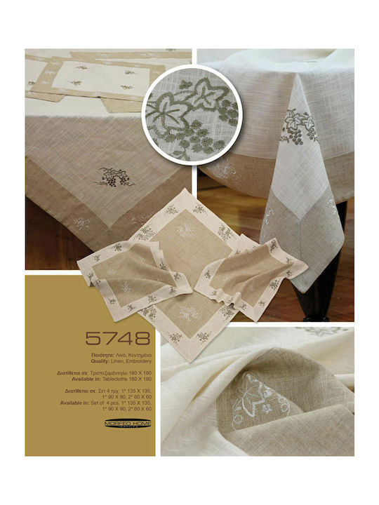 Morfeo Home Tablecloth Set 4pcs 5748 Beige