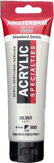 Royal Talens Amsterdam All Acrylics Standard Ακρυλικό Χρώμα Ζωγραφικής Silver 800 120ml