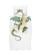 Snurk Dragon Παιδική Παπλωματοθήκη Μονή Πράσινη 140x200εκ.