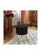 Hocker Für das Wohnzimmer Gepolstert mit Samt Solaro Schwarz 35x35x41cm
