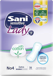 Sani Sensitive Lady Extra No4 Женски Инконтинентни Подложки Нормална Потока 4 Капки 16бр