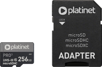 Platinet Pro3 microSDXC 256GB Class 10 U3 A2 UHS-III with Adapter