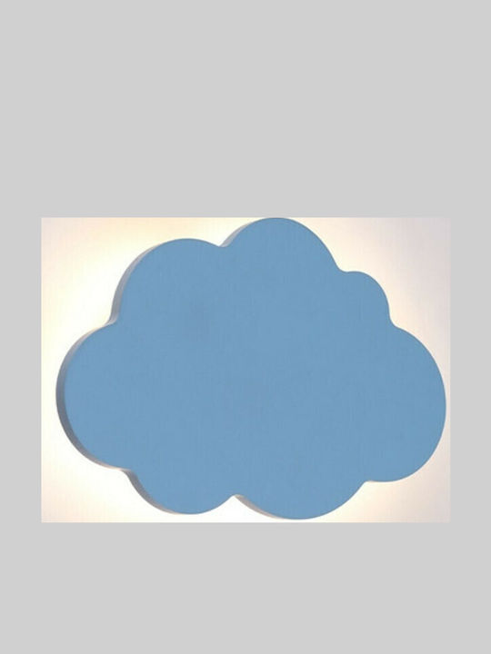 Aca Led Wooden Kids Wall Light Cloud Blue