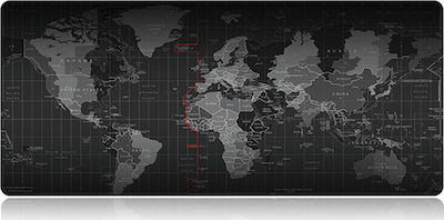 XXL Gaming Mouse Pad Black 800mm World Map