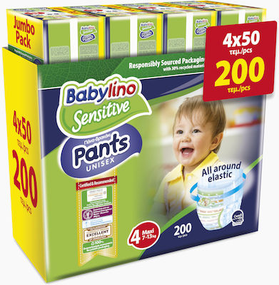 Babylino Sensitive Pants Πάνες Βρακάκι No. 4 για 7-13kg 200τμχ