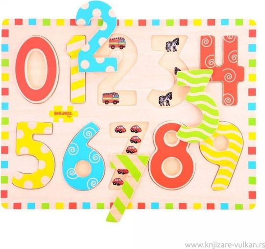 Дървено Детски Пъзел с Шипове Lift Out Puzzle Numbers 10бр Big Jigs