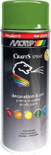 Motip Dupli Spray Farbe Crafts Acryl mit Glänzend Effekt Gelb Grün RAL 6018 400ml
