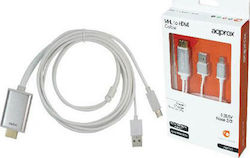 Approx APPC10 HDMI 1.3 HDMI male - MHL 1.8m Λευκό Approx APPC10 HDMI 1.3 HDMI male - MHL 1.8m Λευκό