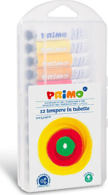 Primo Tempera Colour Paint Tube 7.5ml Multicolour 12pcs