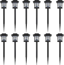 vidaXL Set of 12 Stake Solar Lights Lanterns with Photocell