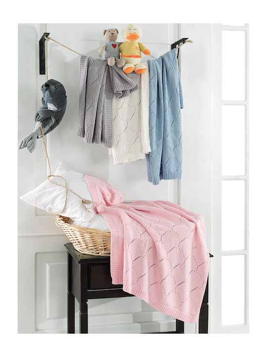 Beauty Home Knitted Nursery Swaddling Blanket Gray 70x90cm 5115 Gray