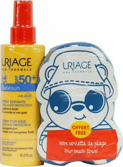 Uriage Bariesun Waterproof Face & Body Kids Sunscreen Set Spray SPF50+ 200ml & Δώρο Παιδική Πετσέτα Θαλάσσης