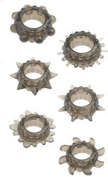 Dream Toys 6pc Stretcheable Ring Set Black 6pcs