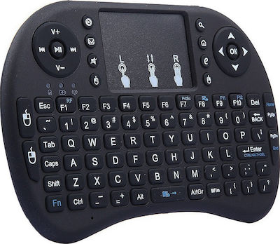 i8 Kabellos Tastatur mit Touchpad Schwarz