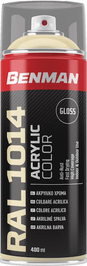 Benman Spray Paint Acrylic with Shiny Effect Ivory RAL 1014 400ml