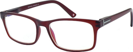 Montana Eyewear BLF73 Reading Glasses +2.00 in Burgundy color