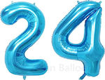 Μπαλόνι 100 cm χρωμα μπλε σκουρο , Αριθμός 24 ,αποστέλλεται ξεφούσκωτο 2 τ.μ.χ.