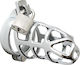 Rimba Metal Male Chastity Device With Padlock Κλουβί Πέους σε Ασημί Χρώμα