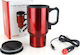 AMiO Water Mug 450ml 12V Glass Thermos Stainless Steel 450ml Red With Handle