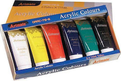 Artmate Acrylic Colours Set Πολύχρωμα 75ml 6pcs