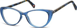 Montana Eyewear Plastic Eyeglass Frame Cat Eye Blue MA57C