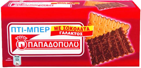 Παπαδοπούλου Μπισκότα Πτι Μπερ με Επικάλυψη Σοκολάτα Γάλακτος 200gr