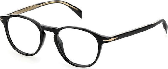 David Beckham Plastic Eyeglass Frame Black DB 1018 807