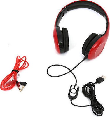 Platinet Freestyle On Ear Multimedia Ακουστικά με μικροφωνο και σύνδεση USB-A σε Κόκκινο χρώμα