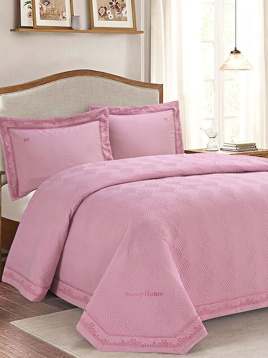 Beauty Home Σετ Νυφικό Κουβερλί Υπέρδιπλο με 2 Μαξιλαροθήκες 220x240εκ.