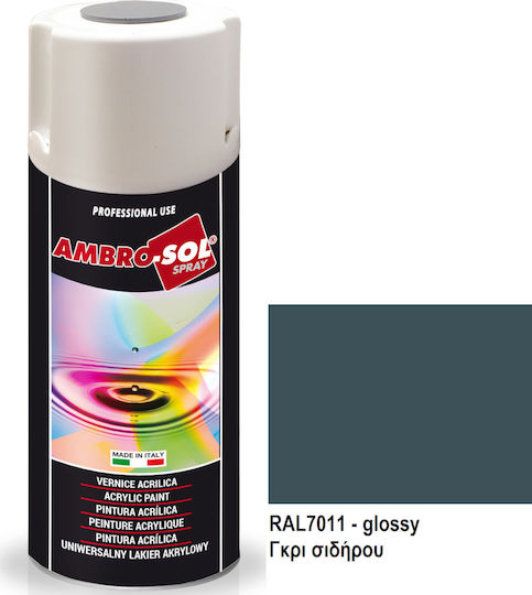 Ambro-Sol Σπρέι Βαφής V400 Ακρυλικό Iron Grey RAL 7011 400ml