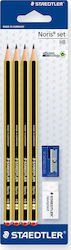 Staedtler Noris 120 Pencil HB Set with Scraper and Eraser Yellow 4pcs