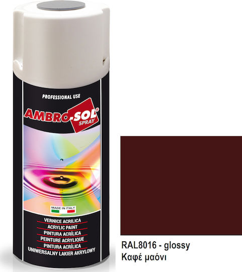 Ambro-Sol Σπρέι Βαφής V400 Ακρυλικό Mahogany Brown RAL 8016 400ml