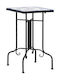 Auxiliary Outdoor Free Standing Table with Ceramic Surface and Metal Frame Blue 35x35x56cm