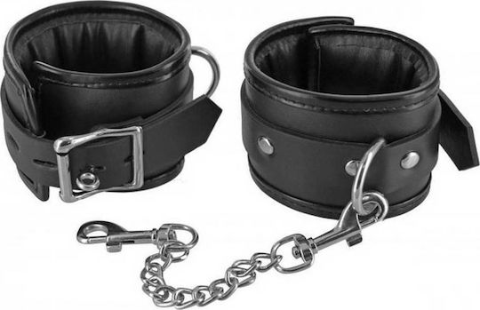 XR Frisky Locking Padded Wrist Cuffs With Chain Handschellen in Schwarz Farbe