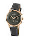 Jacques Lemans Retro Classic Watch Battery with Gray Leather Strap