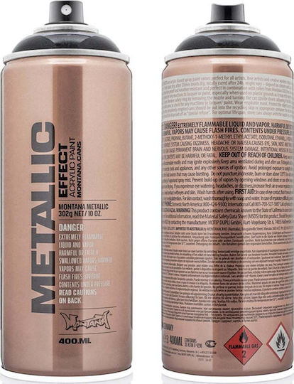 Montana Cans Σπρέι Βαφής Metallic Ακρυλικό με Μεταλλικό Εφέ Black 400ml