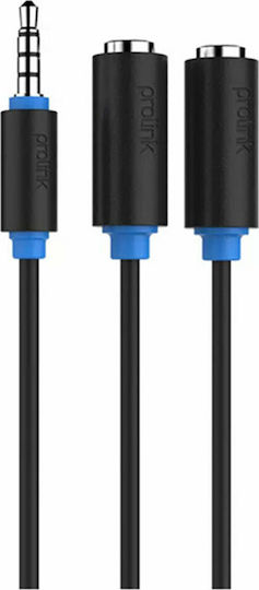 Prolink 3.5mm Jack Cable TRRS 3.5mm Male - 3.5mm Female Black 0.3m PB-155-0030