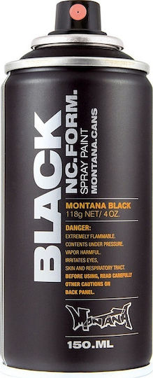Montana Cans Spray Paint with Matt Effect Black BLK 9001 150ml