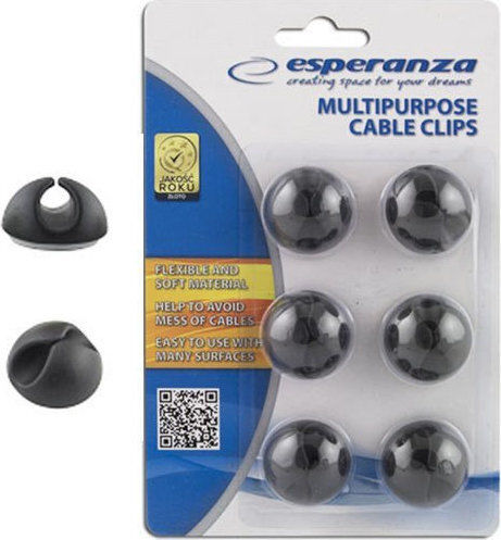 Esperanza EBA101K Cable Clips 6pcs Black