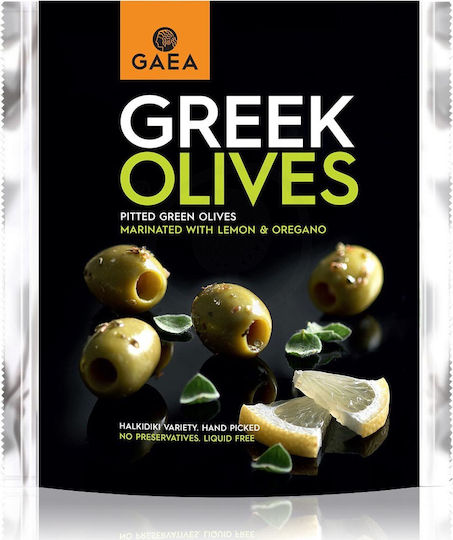 Gaea Măsline Verde Verzi fără sâmburi cu lămâie & oregano Fără sâmburi 150gr