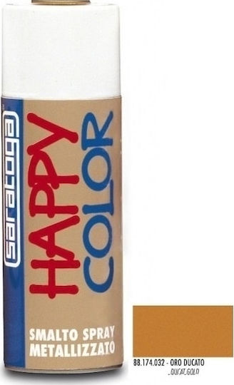 Saratoga Σπρέι Βαφής Happy Metallized με Μεταλλικό Εφέ Ducat Gold 400ml